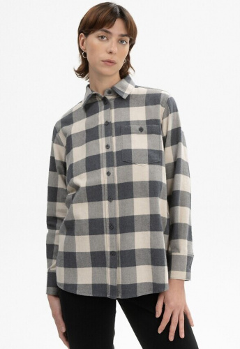 Damen Flanell-Hemd "Akhela" - anthrazit karo