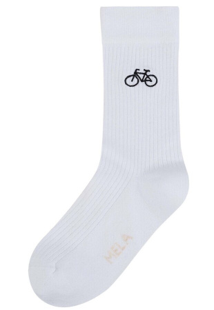 Gerippte Socken Stickerei 1er Pack - white/bike