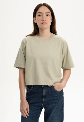 Cropped T-Shirt "Desna" - dusty green