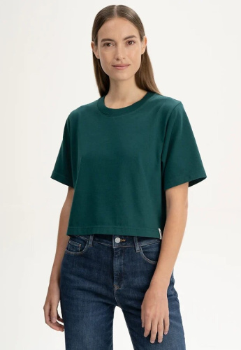 Cropped T-Shirt "Joshna" - deep sea