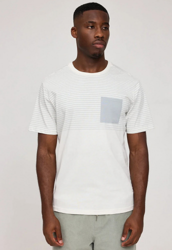 Halfway Striped T - off white/ice blue