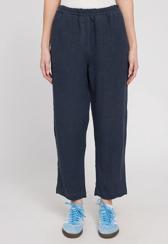 Damen Leinenhose - ink blue