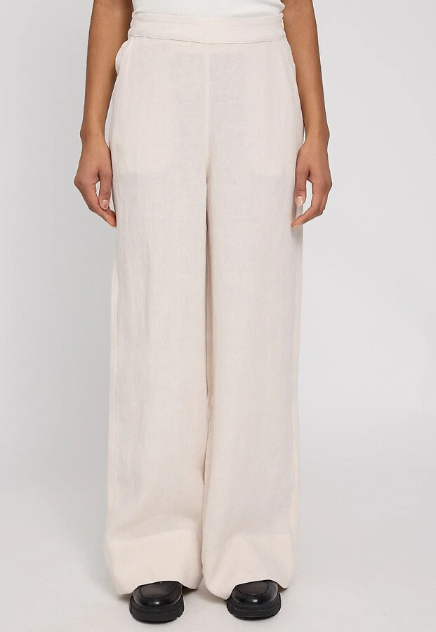 Wide Leg Damen Leinenhose - moon