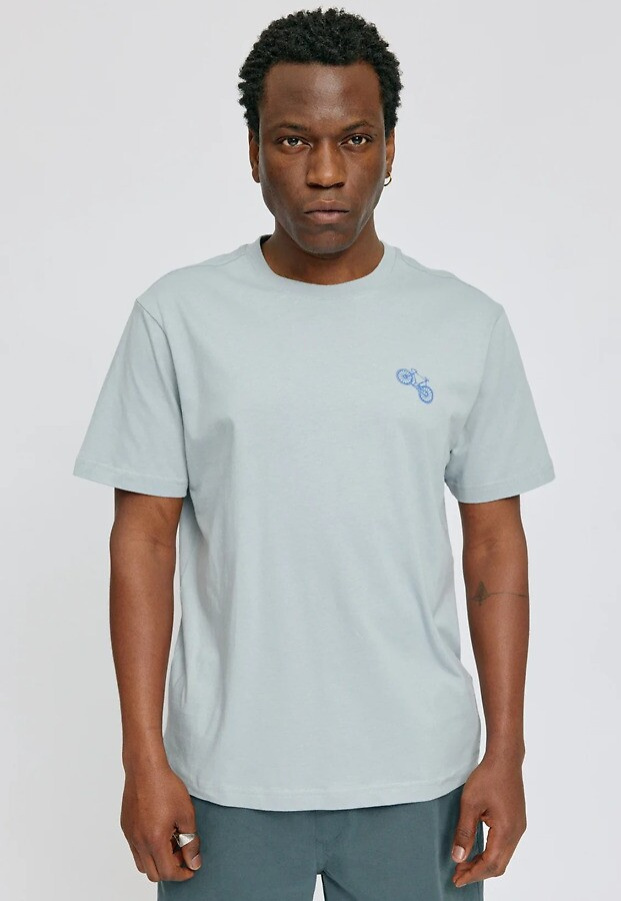 Chest Print T-Shirt - ice blue