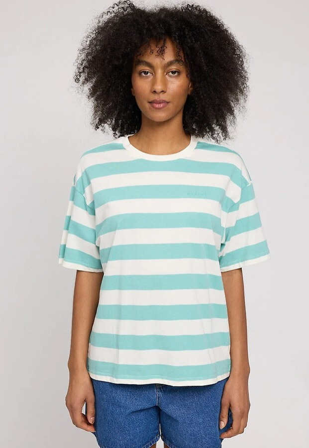 Bold Striped T-Shirt - turquoise/off white