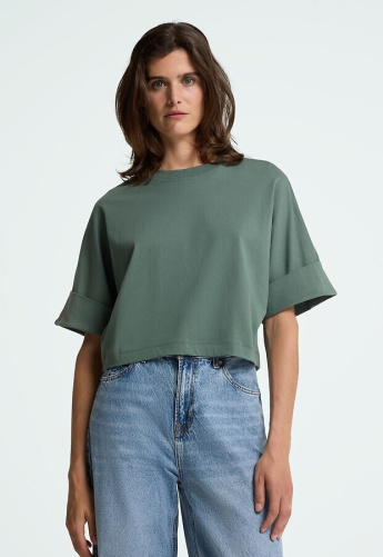 Loose Fit Tee "Castile" - dark forest