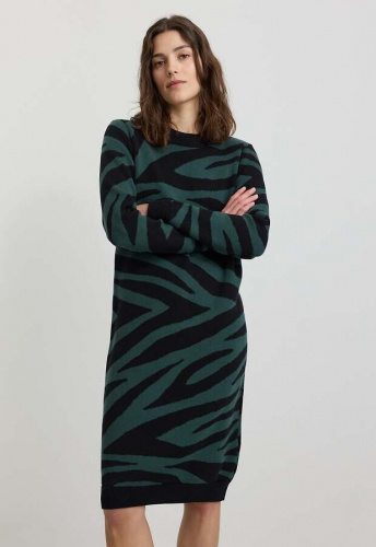 Strick-Kleid "Amaranthus Zebra" - deep green