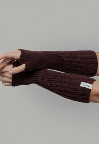 Kaschmir-Stulpen "Tamara" - brown caffe