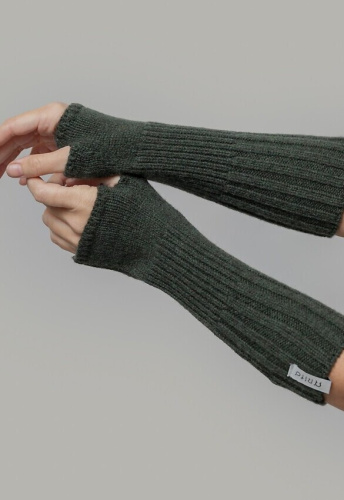 Kaschmir-Stulpen "Tamara" - green foresta