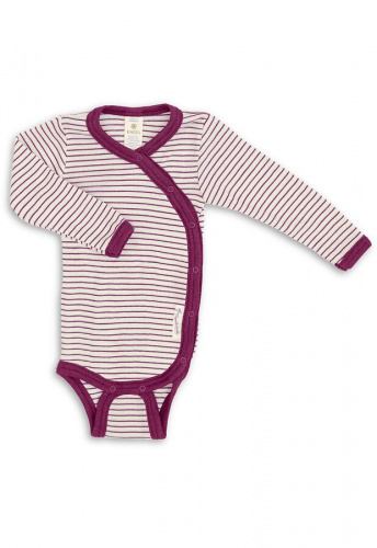 Wickelbody aus Wolle/Seide - natur/orchidee