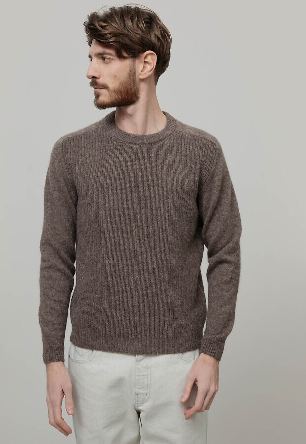 Alpaka-Strickpullover "Silvano" - beige argilla
