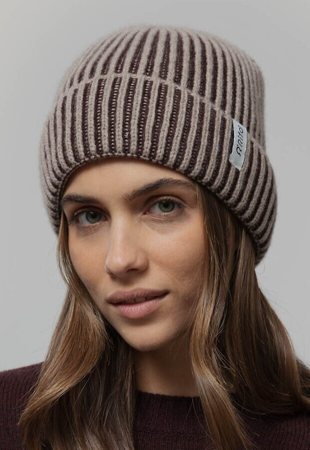 Kaschmir-Mütze "Teo" - beige/brown