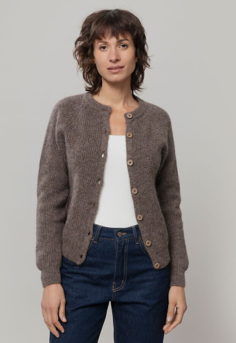Alpaka-Cardigan "Vittoria" - beige argilla