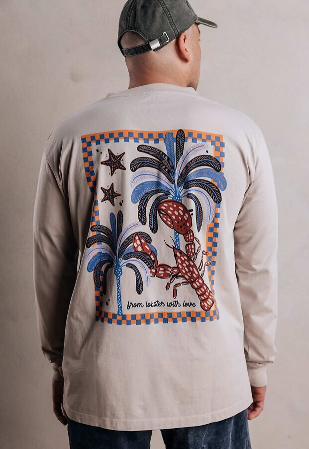 Longsleeve "From Lobster With Love" - taupe
