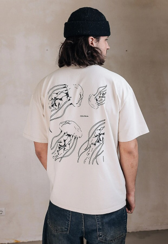 T-Shirt "Jellyfish Sea" - light beige