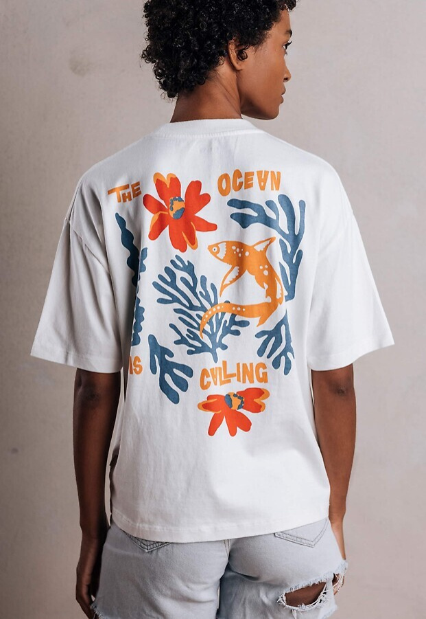 T-Shirt "Flowerfish" - weiß