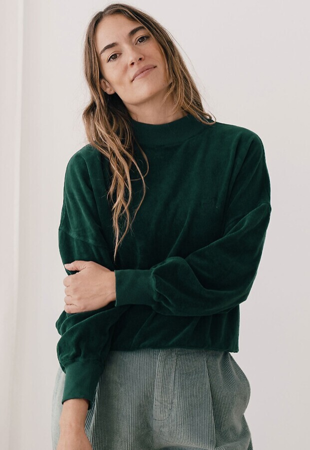 Nicki-Sweatshirt "Binz" - dark green